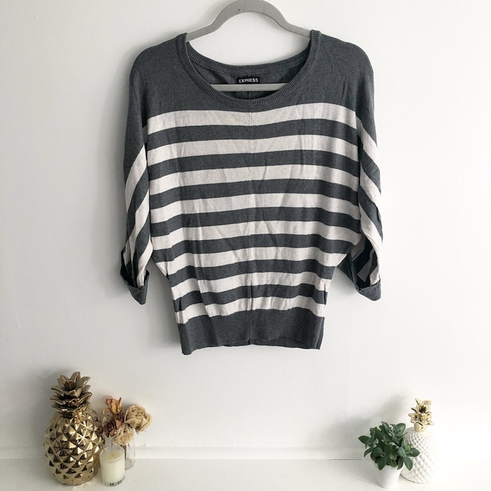 Stripped Dolman Sleeve Sweater